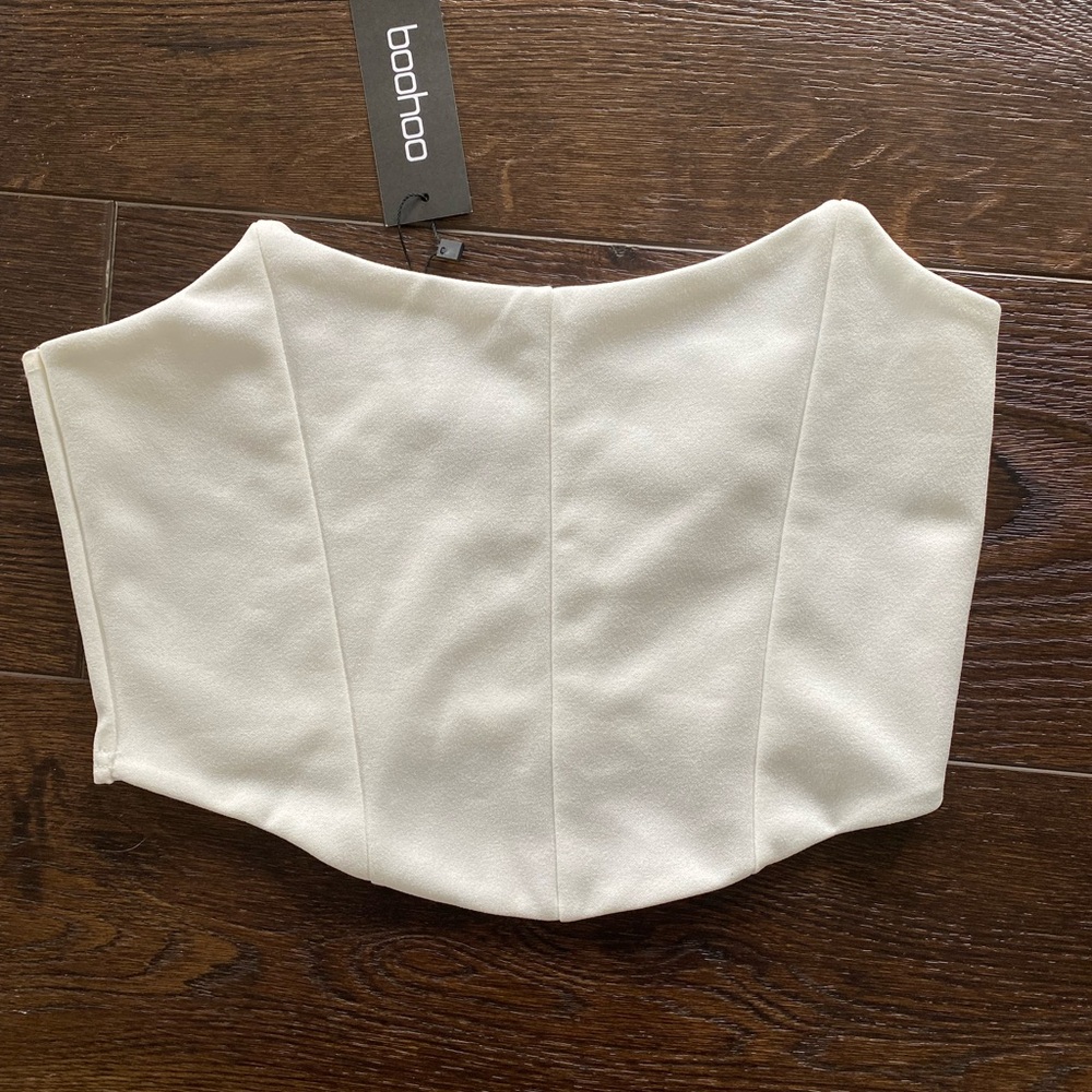 Boohoo White Corset Top